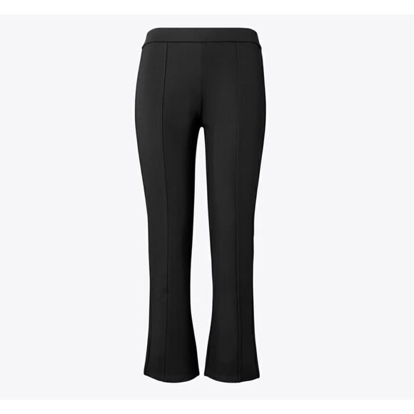 Tory Burch Sport Women’s Black Subtle Kick Flare Stretch Knit Mid Rise Cropped L - Picture 2 of 11